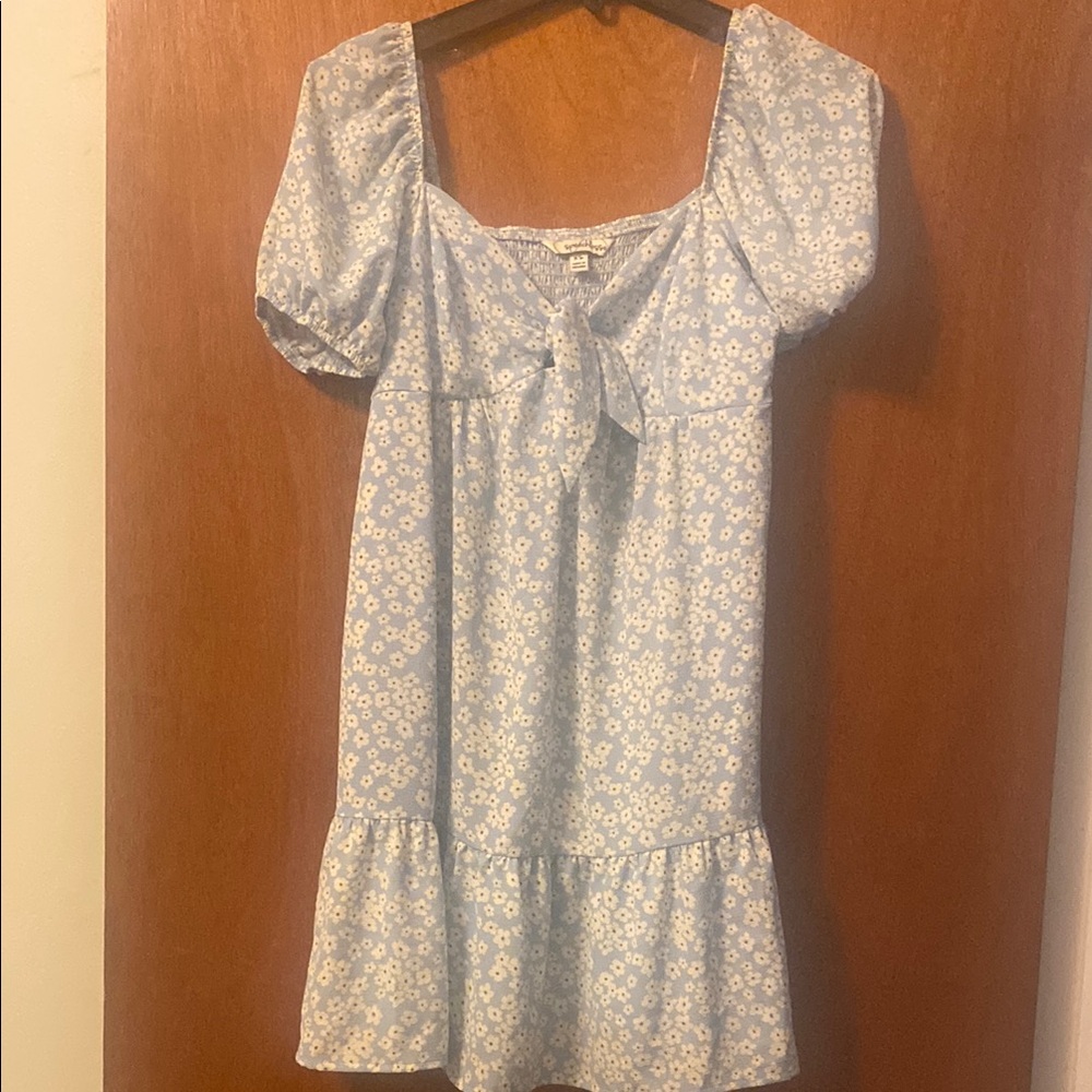 Speechless XS Blue Floral Puff Sleeve Jr Dress